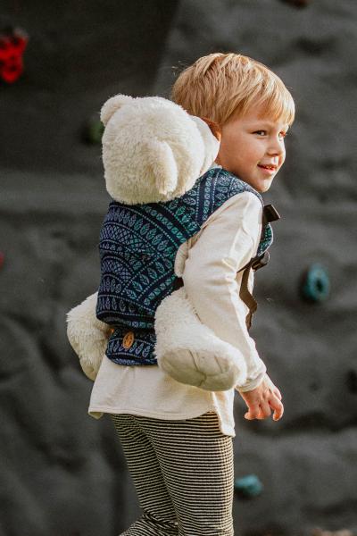 LennyLamb Puppentragehilfe mit Schnallen Peacock's Tail - dunkelblau